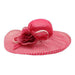Polka Dot Brim Sinamay Dress Hat - Something Special Collection Dress Hat Something Special Hat hf2969rb Raspberry  