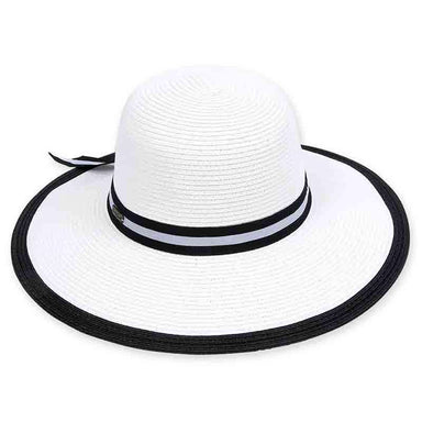 Spratley Black and White Sun Hat - Sun 'N' Sand Hats Wide Brim Sun Hat Sun N Sand Hats hh1124wh White M/L (58 cm) 
