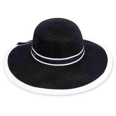 Spratley Black and White Sun Hat - Sun 'N' Sand Hats Wide Brim Sun Hat Sun N Sand Hats    
