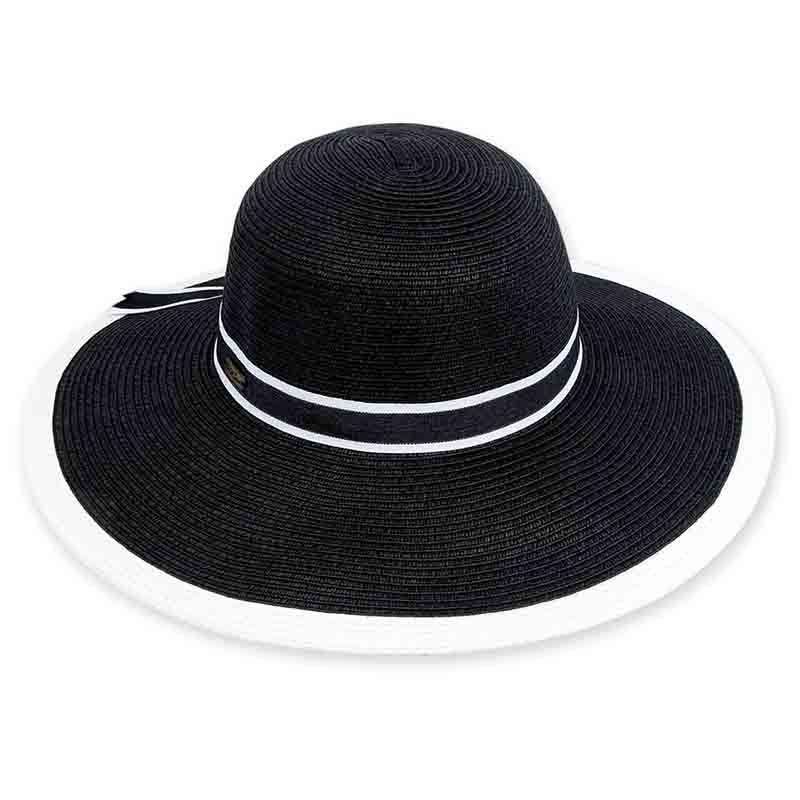 Spratley Black and White Sun Hat - Sun 'N' Sand Hats, Wide Brim Sun Hat - SetarTrading Hats 