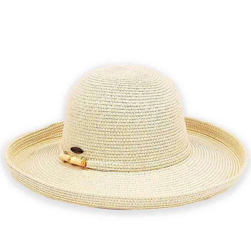 Bondi Up Turned Brim Sun Hat with Bamboo Detail - Sun 'N' Sand Hat Kettle Brim Hat Sun N Sand Hats hh516A nt Natural Heather Medium (57 cm) 