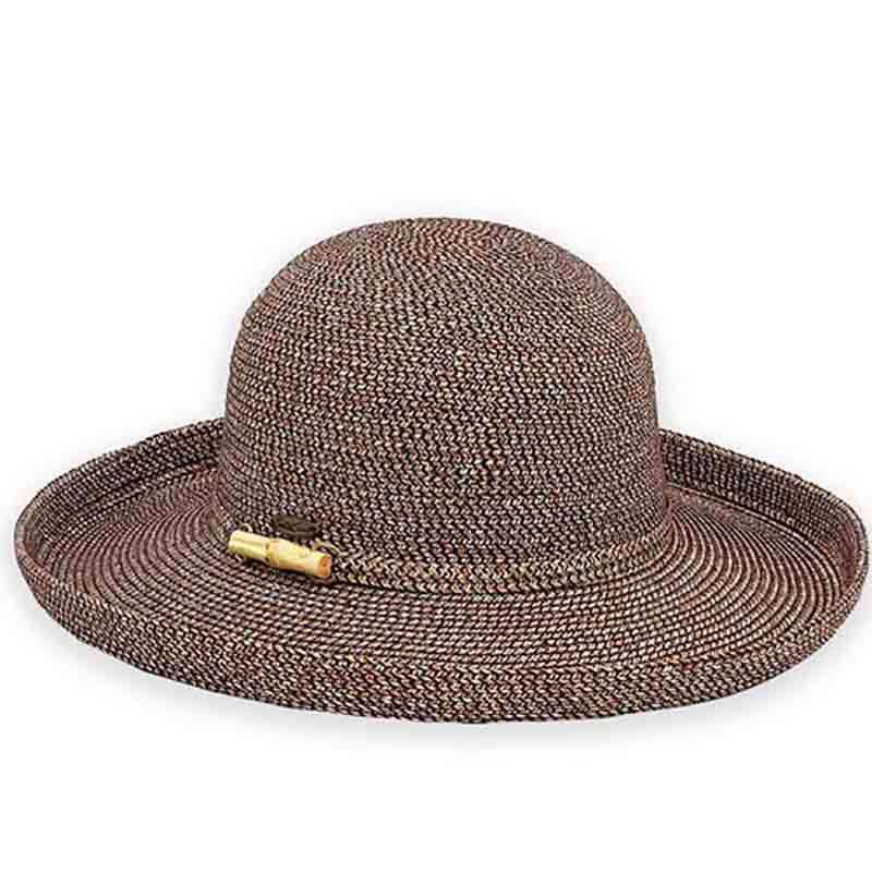 Bondi Up Turned Brim Sun Hat with Bamboo Detail - Sun 'N' Sand Hat Kettle Brim Hat Sun N Sand Hats hh516B bn Brown Heather Medium (57 cm) 