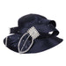 Satin Braid Dress Hat with Rhinestone Detail Dress Hat Something Special LA WWhtb2082NV Navy  