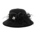Sheer Ribbon Cloche Style Organza Hat Dress Hat Something Special LA htb2086BK Black  
