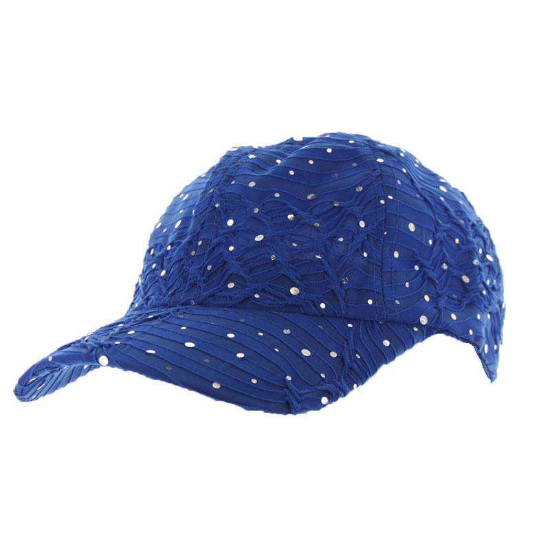 Glitter Striped Baseball Cap - Available in 12 Colors Cap Something Special Hat HTC587RB Royal Blue  