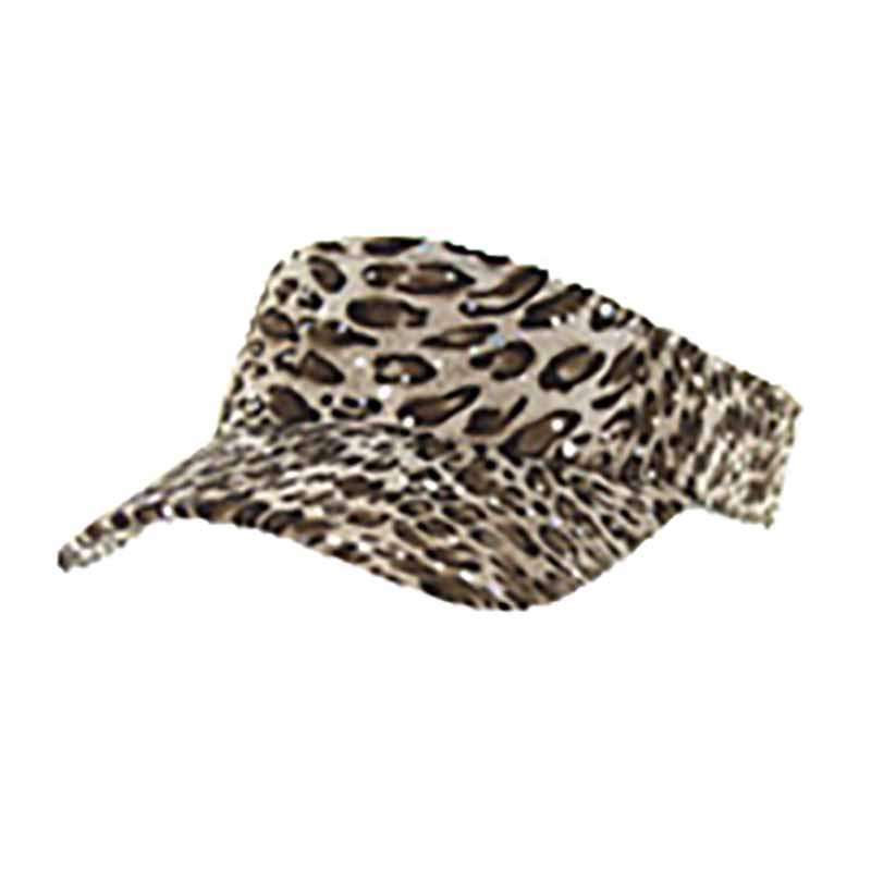 Glitter Stripe Jersey Sun Visor Visor Cap Something Special LA HTC589BN Brown Leopard  