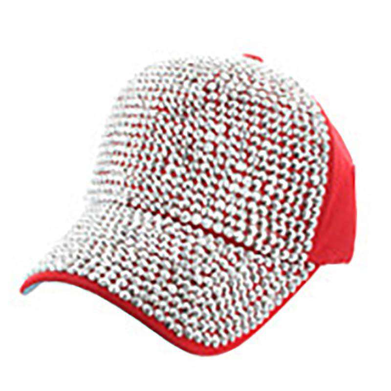 Studded Baseball Cap Cap Something Special LA HTC622RD Red  