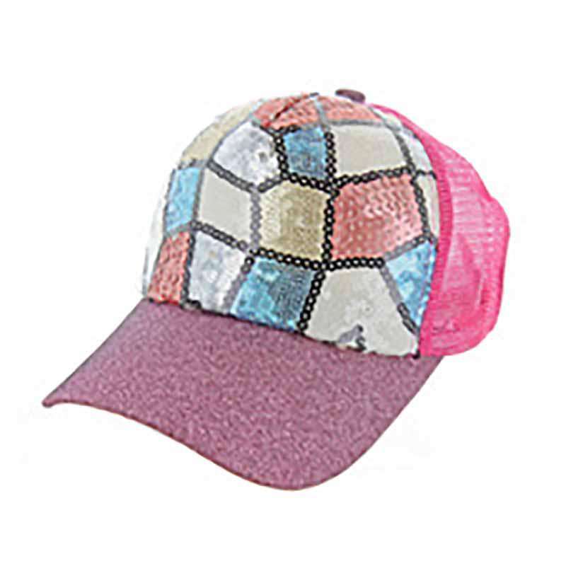 Mosaic Sequin Casual Cap for Women Cap Something Special LA HTC889PK Pink  