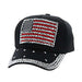 Studded US Flag Baseball Cap - Red, White and Blue Collection Cap Something Special LA htc900bk Black  