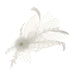 Feather and Netting Fascinator-Brooch Fascinator Something Special LA hth1289wh White  