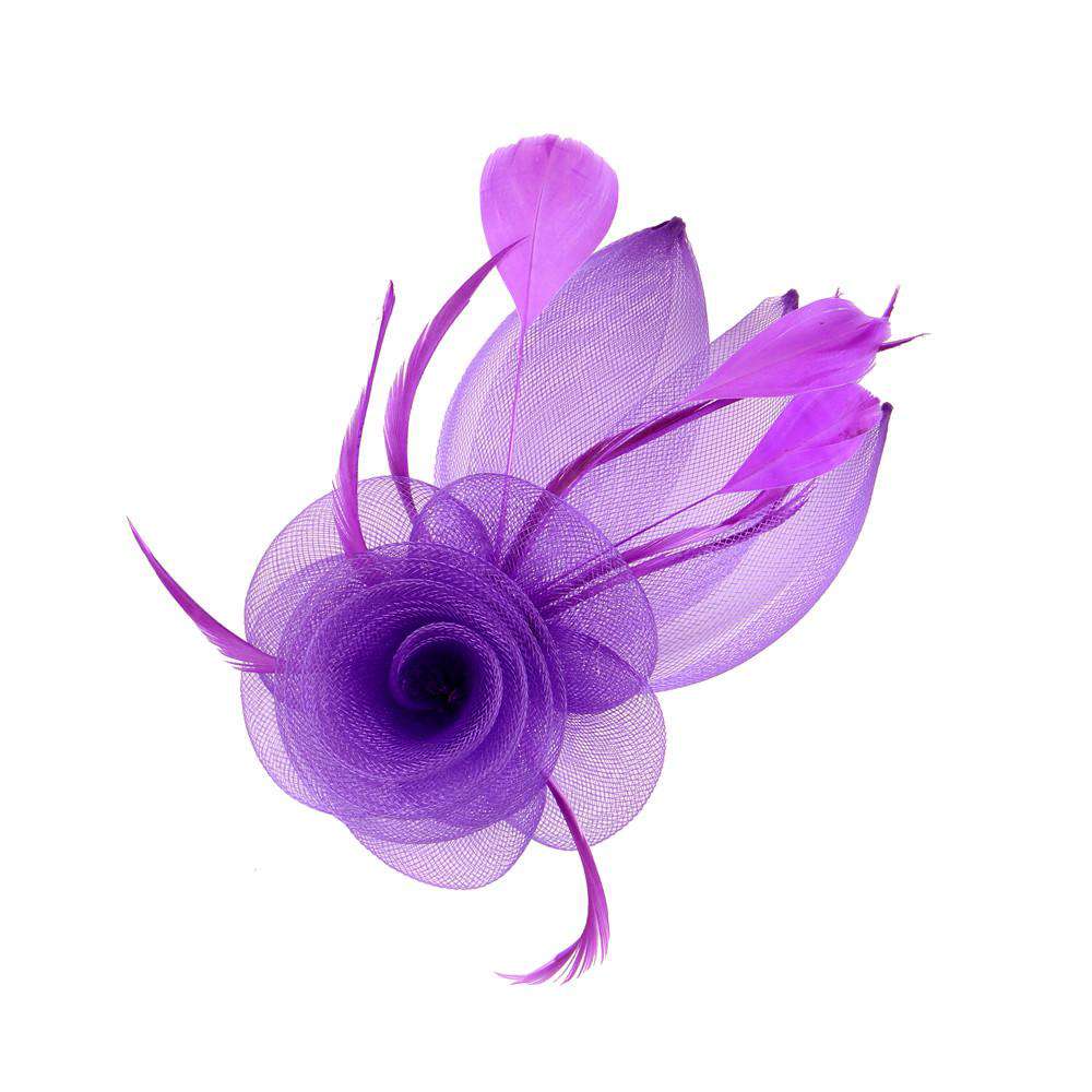 Small Rose Fascinator-Brooch Fascinator Something Special LA hth1291pp Purple  