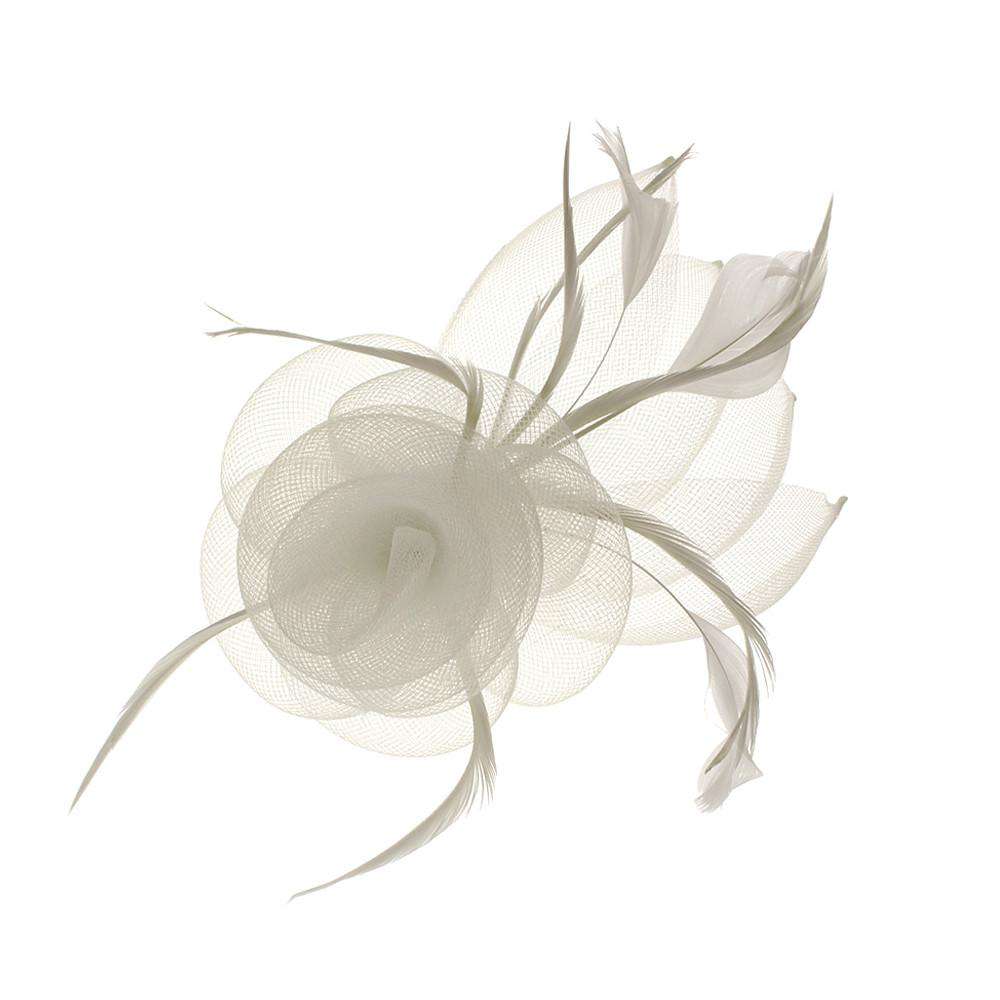 Small Rose Fascinator-Brooch Fascinator Something Special LA hth1291wh White  
