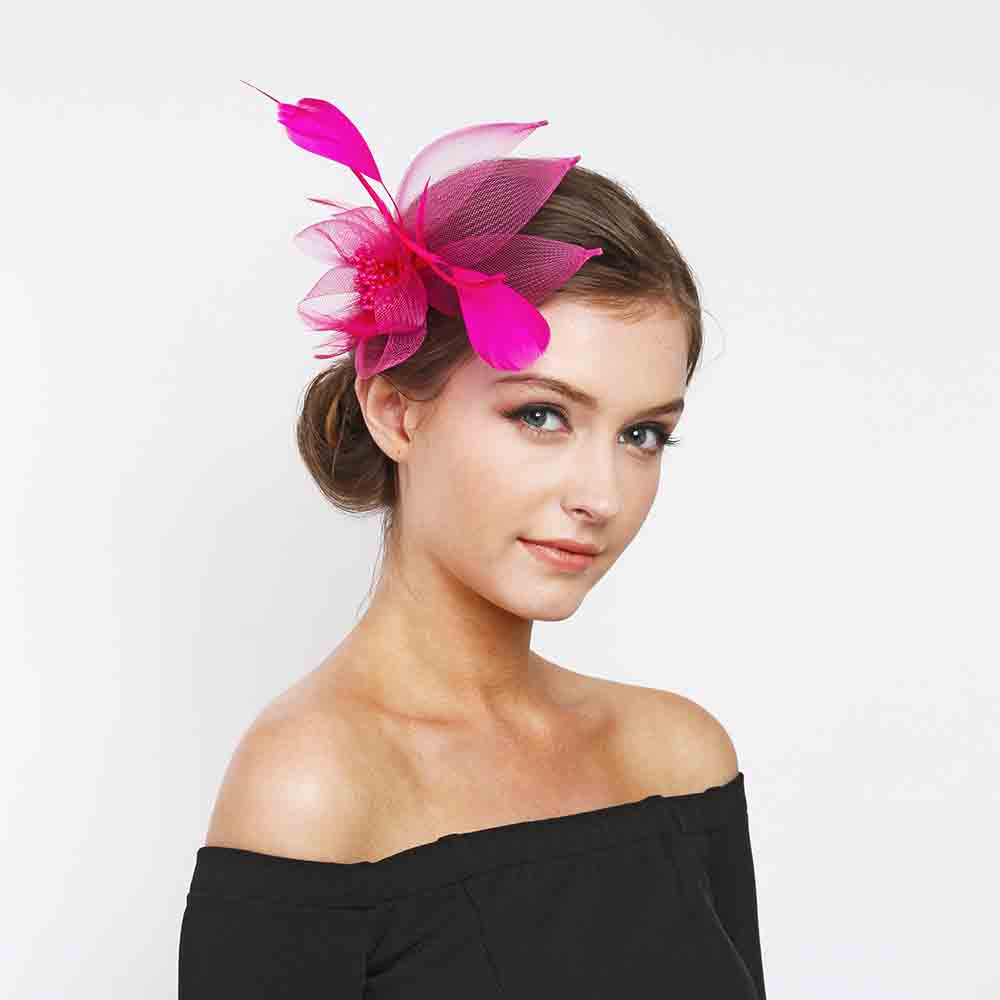 Bead Center Flower and Leaves Fascinator Brooch Pin - Something Special Fascinator Something Special LA