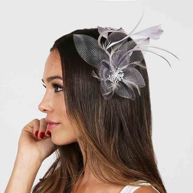 Bead Center Flower and Leaves Fascinator Brooch Pin - Something Special Fascinator Something Special LA