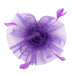 Ruffle Mesh Flower Fascinator Fascinator Something Special LA HTH1295PP Purple  
