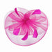 Ruffle Mesh with Feather Fascinator - 9 Beautiful Colors Fascinator Something Special LA hth1299FC Fuchsia  