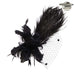 Long Feather Fascinator - Brooch Clip Fascinator Something Special LA hth1313bk Black  