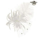 Long Feather Fascinator - Brooch Clip Fascinator Something Special LA hth1313wh White  
