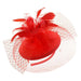 Satin Fascinator with Feather and Netting Fascinator Something Special LA HTH1315RD Red  