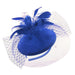 Satin Fascinator with Feather and Netting Fascinator Something Special LA hth1315RB Royal Blue  