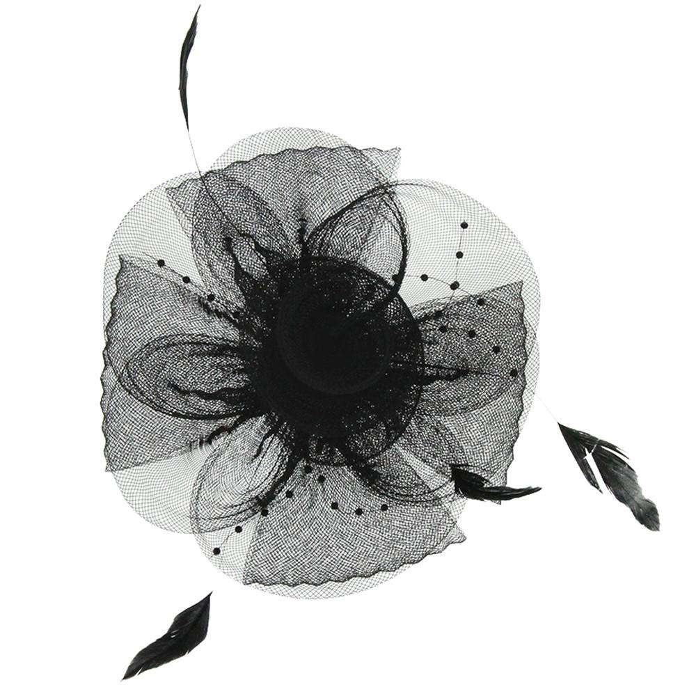 Mesh Flower and Beads Fascinator, Fascinator - SetarTrading Hats 