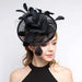 Sinamay and Feather Cocktail Hat by Something Speical LA Fascinator Something Special LA    