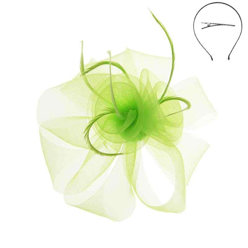 Loopy Mesh Lilies Fascinator Fascinator Something Special LA HTH2124lm Lime  