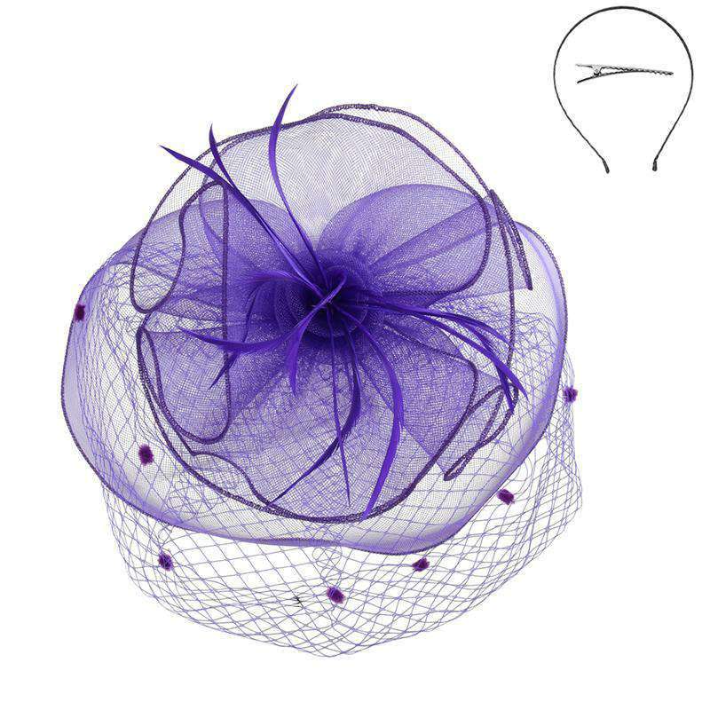 Dotted Netting Veil Fascinator Fascinator Something Special LA hth2171pp Purple  