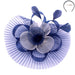 Pleated Mesh Two Tone Flower Fascinator Fascinator Something Special Hat lb7727NV Navy  