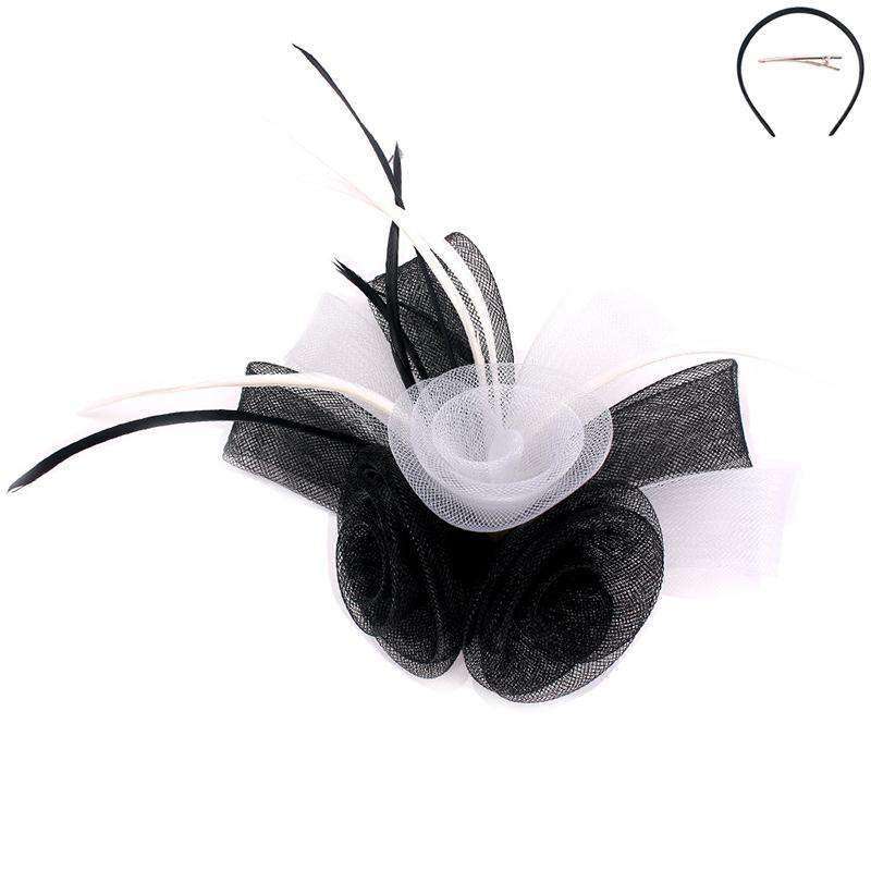 Calla Lily Two Tone Fascinator - Sophia Collection Fascinator Something Special LA hth2186wh White/Black  