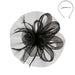 Medium Wavy Mesh Fascinator with Rose Center - Sophia Collection Fascinator Something Special LA HTH2201bk Black  