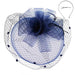 Triple Flower and Bow Double Veil Fascinator - Something Special Fascinator Something Special LA HTH2220nv Navy  