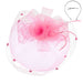 Triple Flower and Bow Double Veil Fascinator - Something Special Fascinator Something Special LA HTH2220pk Pink  