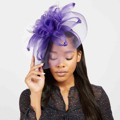 Twisted Mesh Fascinator with Triple Flower Center - Sophia, Fascinator - SetarTrading Hats 