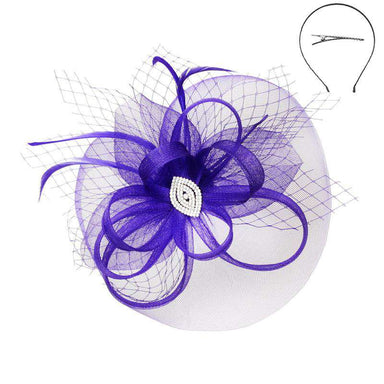 Gem Center Medium Fascinator - Sophia Collection Fascinator Something Special LA HTH2264PP Purple  