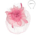 Double Veil Feather Rose Fascinators - Sophia Collection Fascinator Something Special LA HTH2266pk Pink  