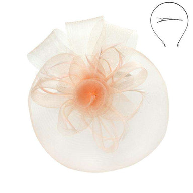 Double Flower Mesh Veil Fascinator Fascinator Something Special LA hth2271ph Peach  