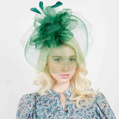 Mesh Veil Fascinator with Netting and Feather - Something Special, Fascinator - SetarTrading Hats 