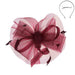 Looped Feather Scrunched Tulle Fascinator Headband - Something Special Fascinator Something Special LA HTH2298bd Burgundy  