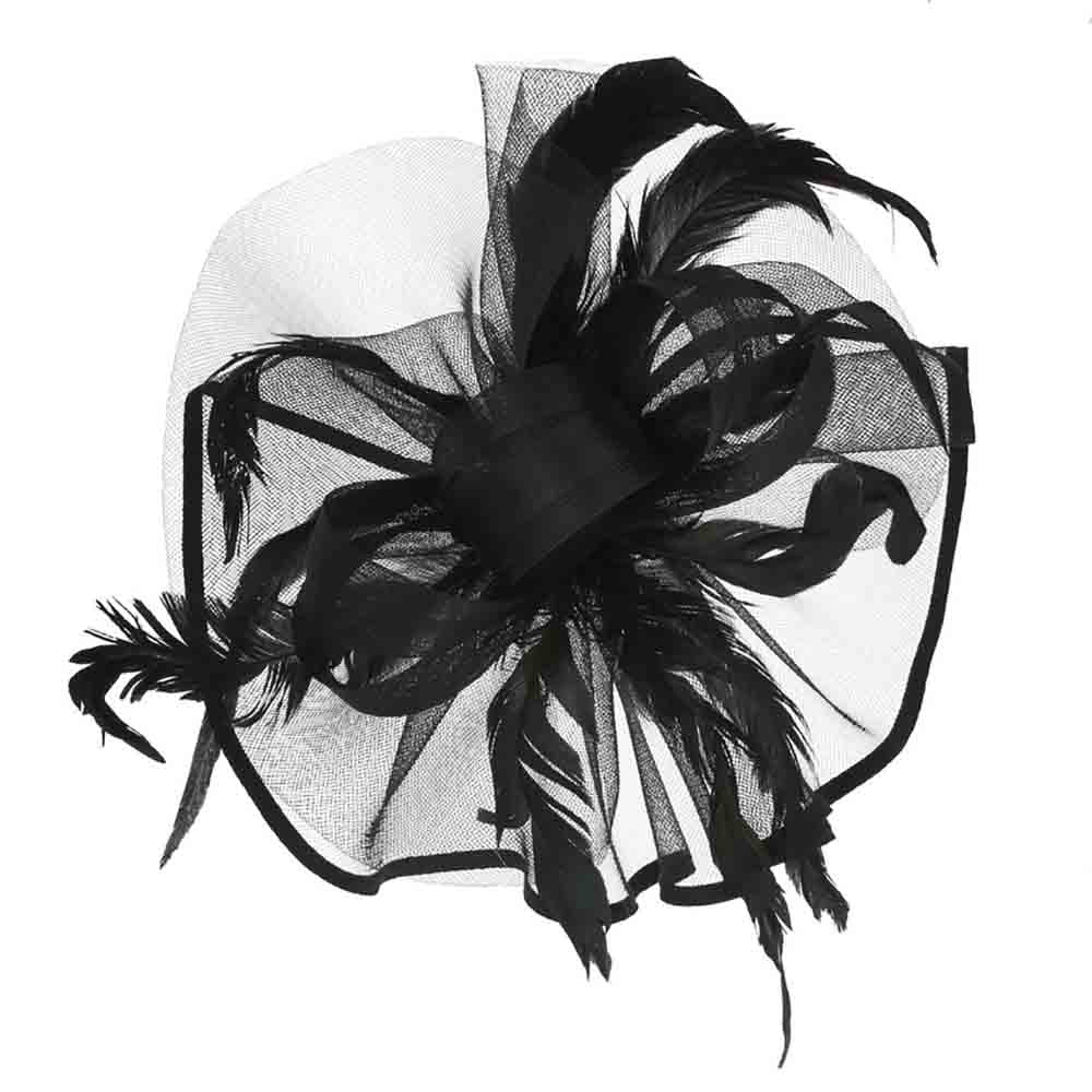 Fascinating Feather and Loop Fascinator - Sophia Collection Fascinator Something Special LA hth2299bk Black  