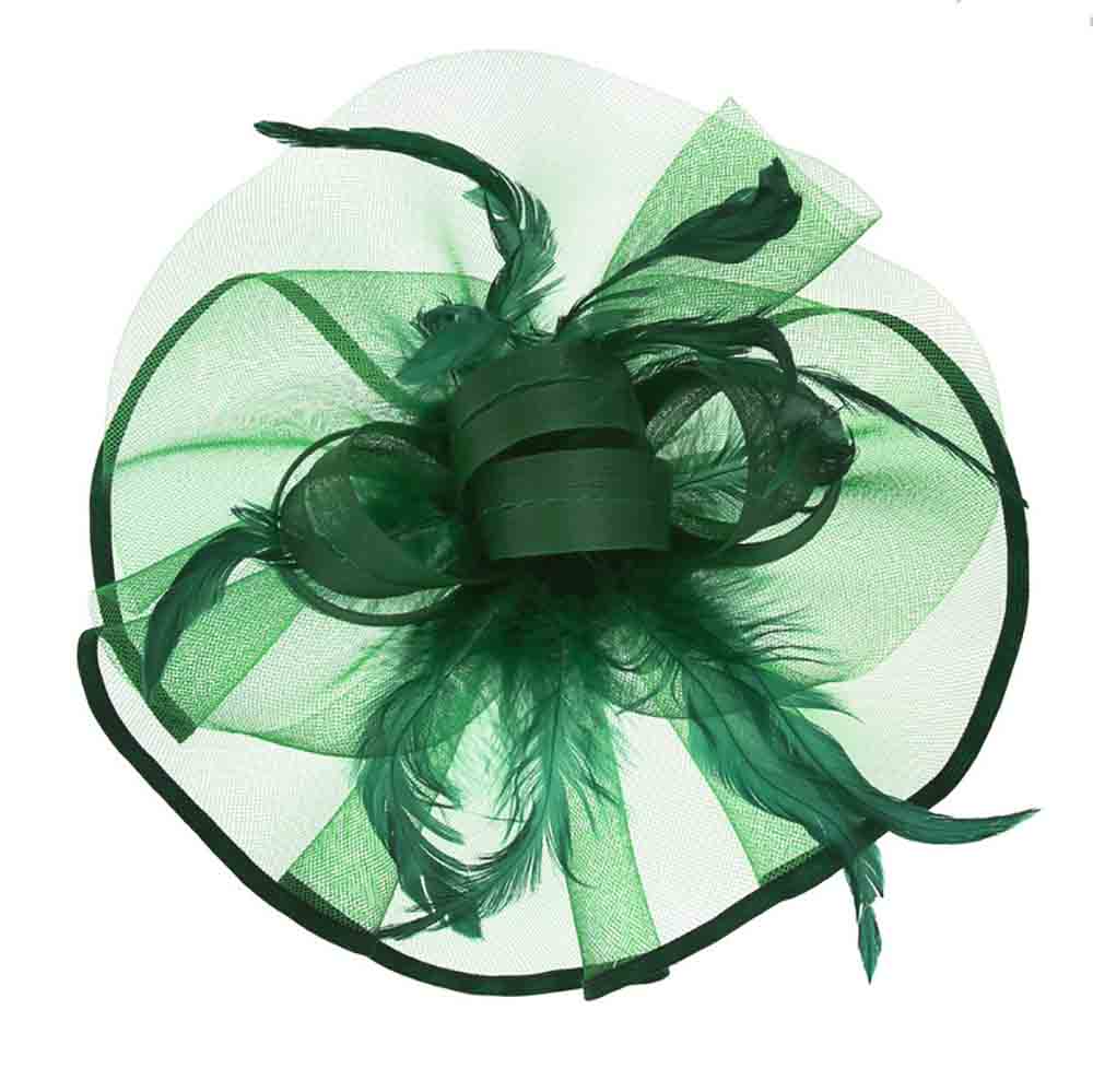 Fascinating Feather and Loop Fascinator - Sophia Collection Fascinator Something Special LA hth2299gn Green  