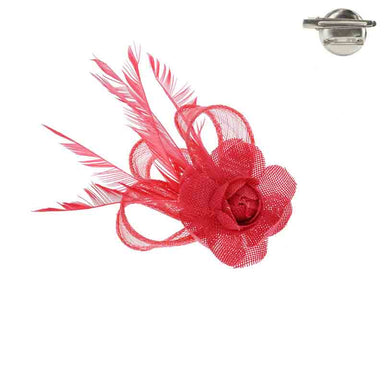Floral Loop Woven Fascinator Brooch Pin - Something Special Fascinator Something Special LA HTH2334rd Red  