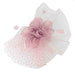 Large Wavy Mesh Fascinator with Silky Floral Center - Sophia Collection Fascinator Something Special LA hth2355pk Pink  