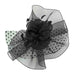 Large Wavy Mesh Fascinator with Silky Floral Center - Sophia Collection Fascinator Something Special LA hth2355bk Black  