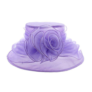 Crushable Flower Organza Hat - Kentucky Derby Collection Dress Hat Something Special LA WShto1273LL Lavender  