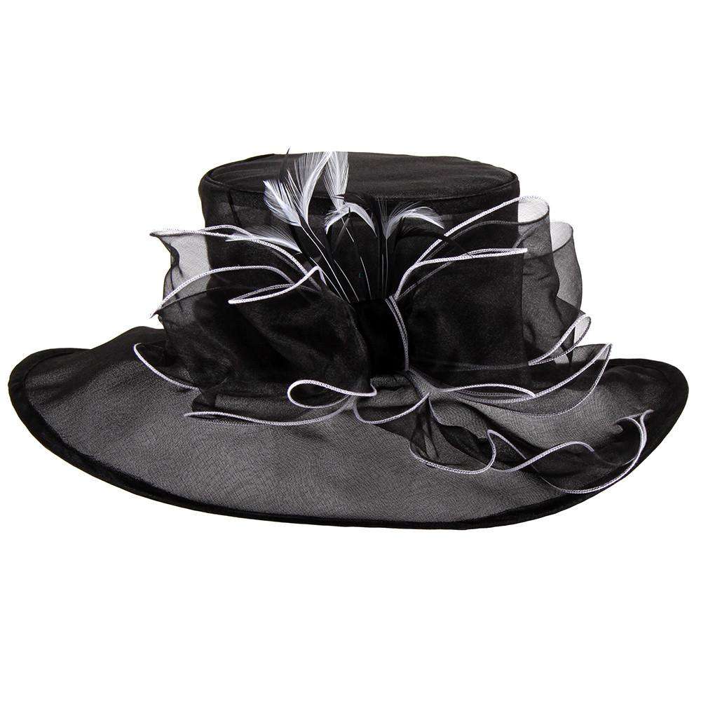 Crushable Organza Hat with Bow Dress Hat Something Special LA hto1324BK Black  