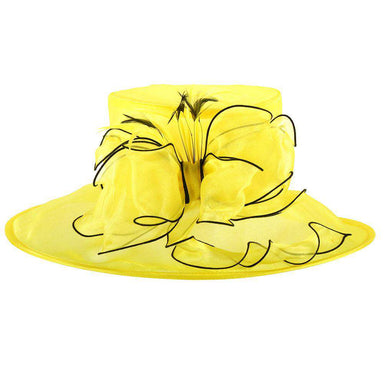 Crushable Organza Hat with Bow Dress Hat Something Special LA hto1324YW Yellow  