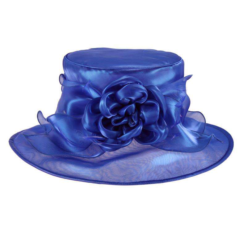 Crushable Shimmer Organza Hat Dress Hat Something Special LA HTO1325RB Royal Blue  