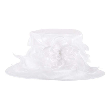 Crushable Shimmer Organza Hat Dress Hat Something Special LA HTO1325WH White  