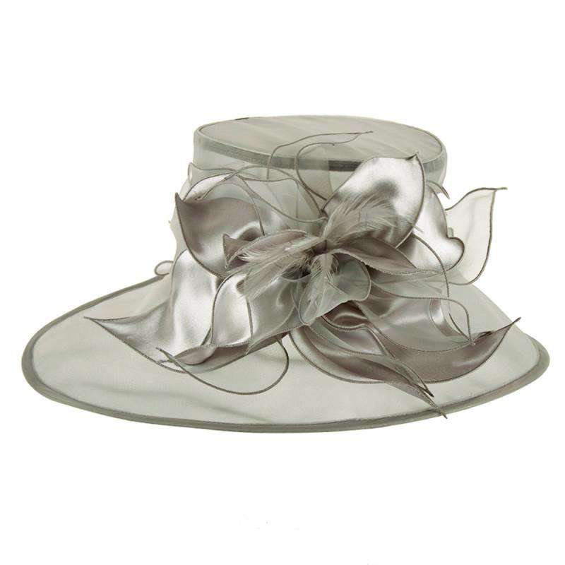 Oval Brim Organza Hat Dress Hat Something Special LA hto1326gy Grey  